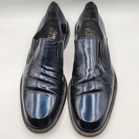 Versace Blue Loafer Slip on shoes size 10 Italian Designer Business Casual - Picture 8 of 11